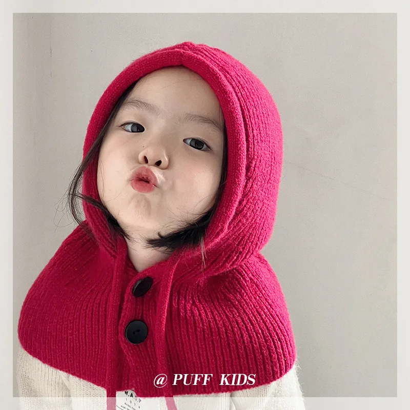 Kids Balaclava Hat Scarf Combo Winter Thermal Fleece Lined Ear Flaps Windproof Neck Warmer for Children