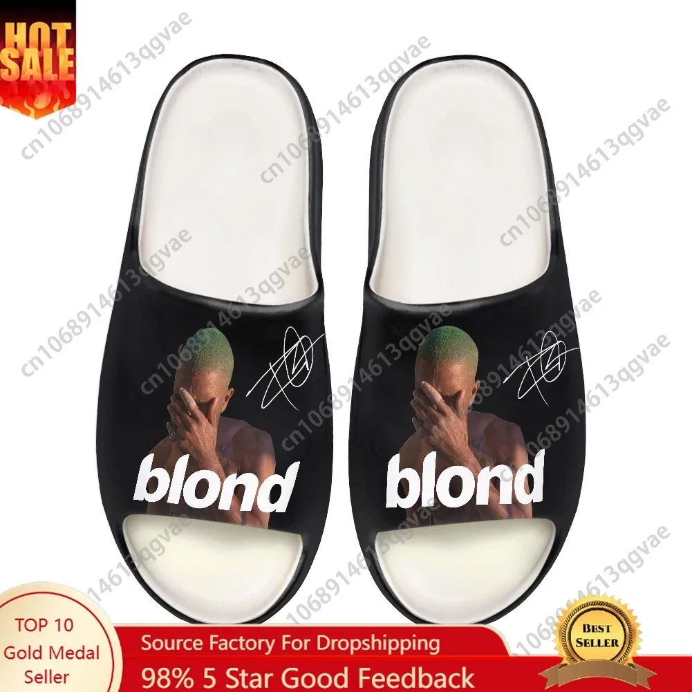 

Frank American Ocean Blond Soft Sole Sllipers Mens Womens Teenager Bathroom Home Clogs Custom Water Shoes on Sandals Shoes