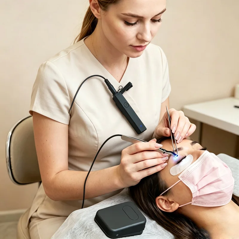 Wireless Pedal-Operated UV Eyelash Curing Lamp – Dual-Power, Flexible Gooseneck Lamp for Rapid Eyelash Extension Adhesive Curing