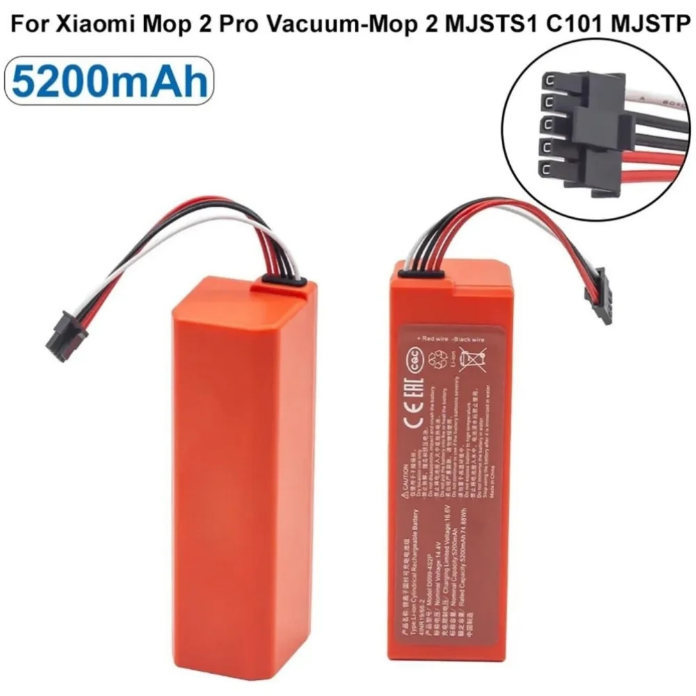 

14.4V 5200mAh Replacement D099-4S2P Battery For Xiaomi Mi Robot Vacuum-Mop 2 Pro Vacuum-Mop 2 MJSTS1 C101 MJSTP.