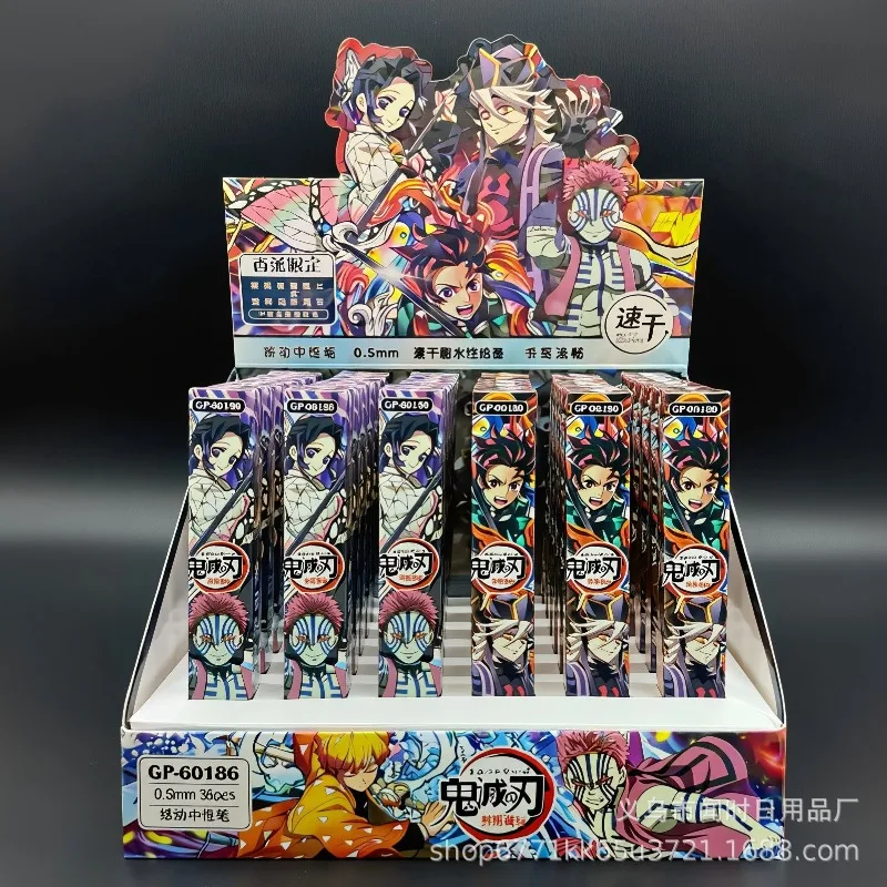 

Anime Demon Slayer Click Gel Pen 36 Pieces/box Birthday Gift Quick Dry 0.5mm Collectible Stationery Tanjirou Kochou Shinobu