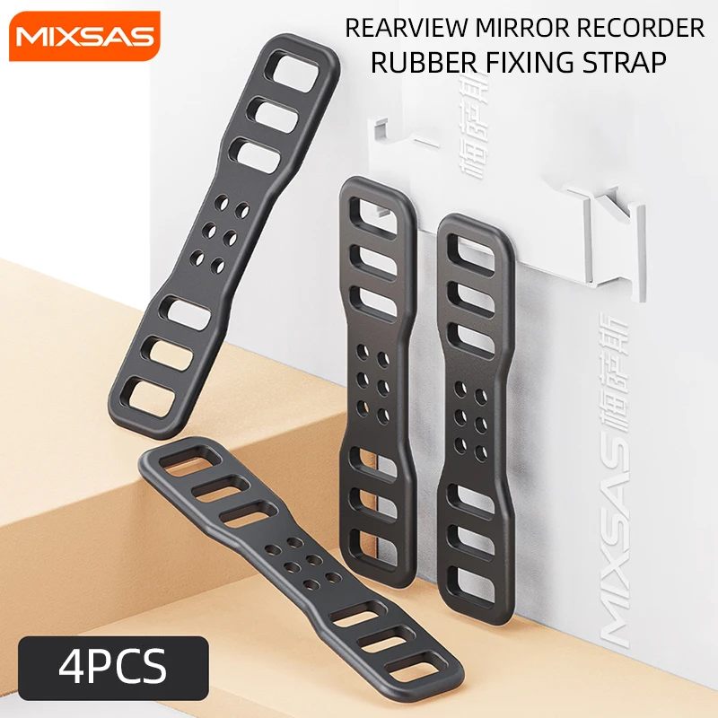 MIXSAS Silicone Thicken Car DVR Mirror Belt Strap 123 Auto Fixed Bandage Bracket Holder Band Line For Rearview GPS DashCam