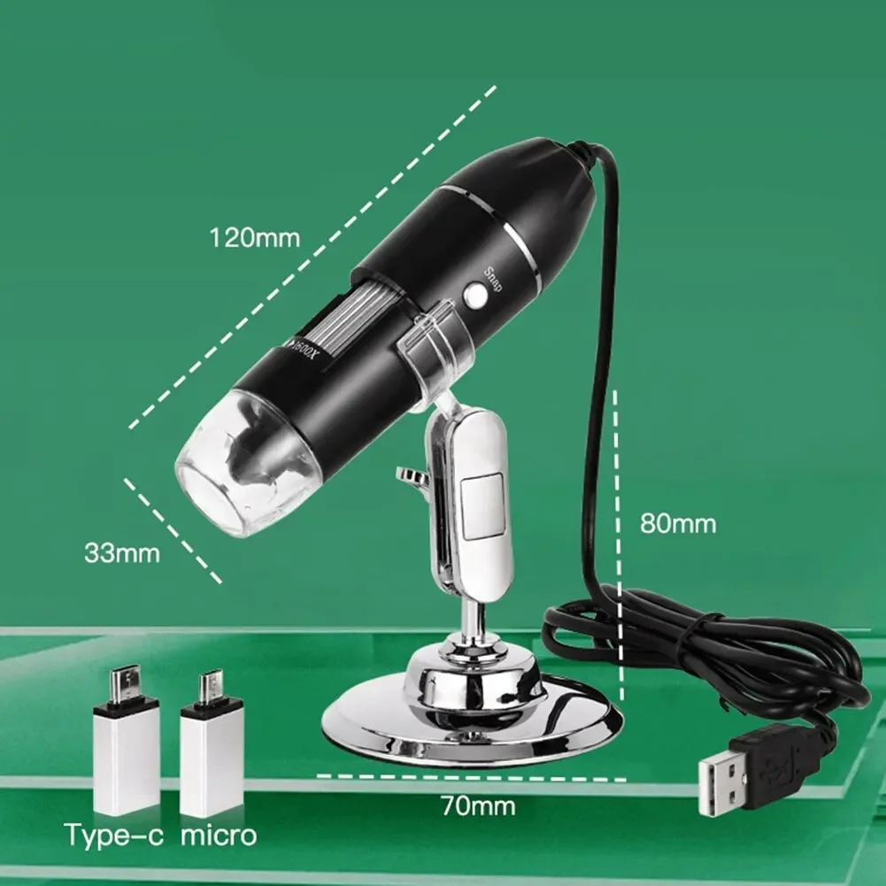 500X/1000X/1600X Digital Mikroskop 3in1 C Typ USB Tragbare Elektronen Kamera Für Löten LED Handy reparatur – Detail 9