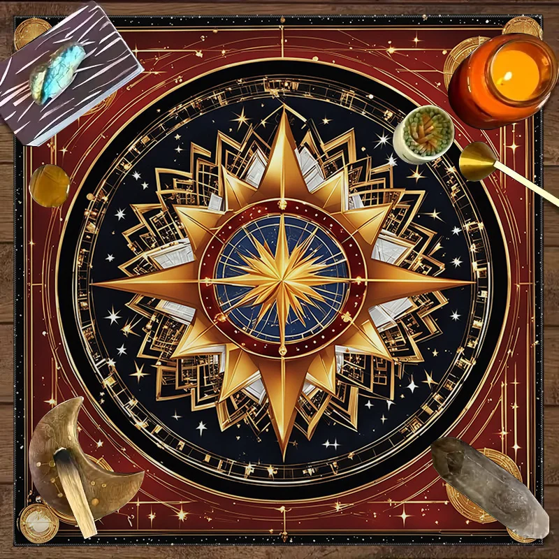 

VIKAMA Celestial Star Chart Tarot Card Altar Cloth - Witch Magic Astrology Mat Spiritual Meditation Tablecloth