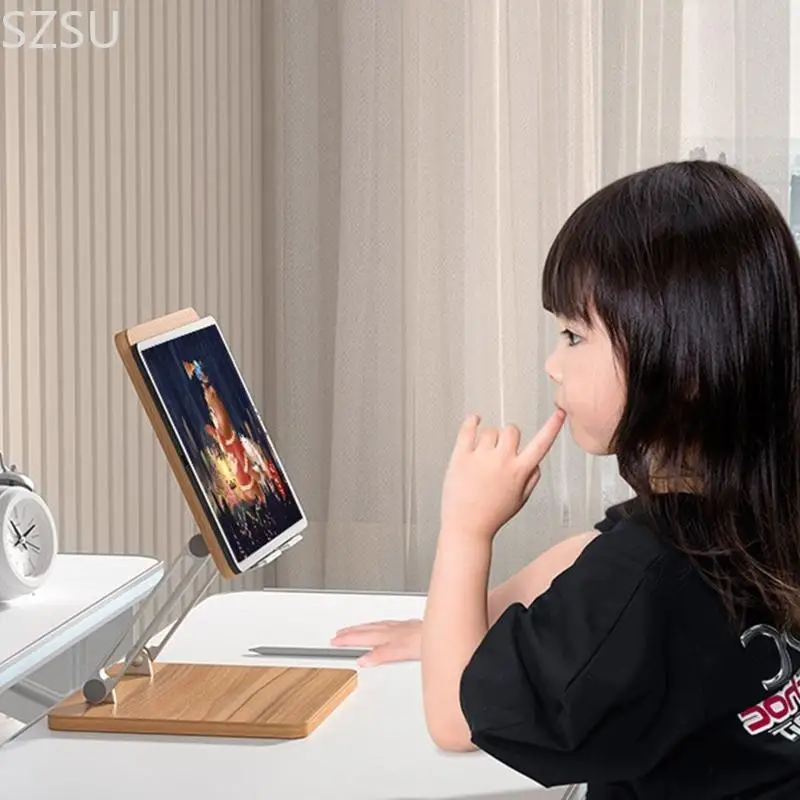 

SZSU Ergonomic Adjustable Computer Stand Wooden Laptop Holder Portable Bed Lapdesk PC Tray to Raise Laptop 12-17in