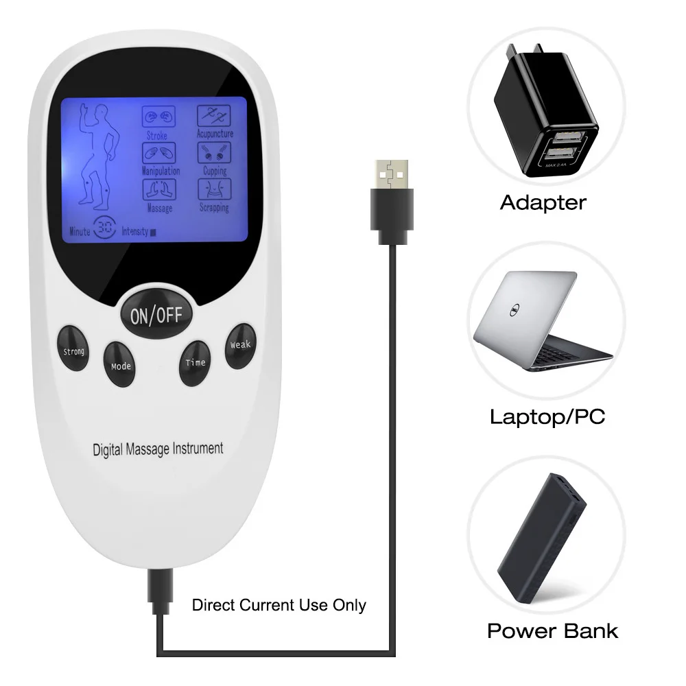 Instrumento de Massagem Portátil de Pulso Eletrônico Dual-Channel, Elétrico, Tipo de Controle Remoto, Pescoço e Cintura, Multifuncional, Doméstico