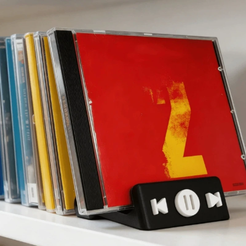 Creative 3D Printed Record & CD Storage Rack, Desktop Display Stand Ornament, Fashion Home Decor Accessory