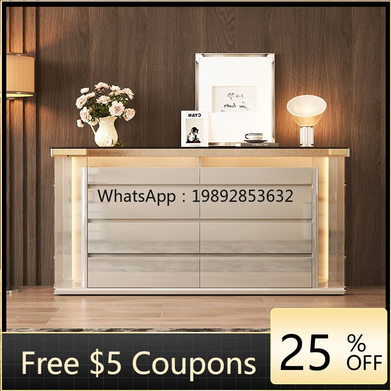

LYY Light Luxury Eight-Drawer Wardrobe Jewelry Storage Cabinet Bedroom Minimalist Bedside Chest Wall-Mounted Storage