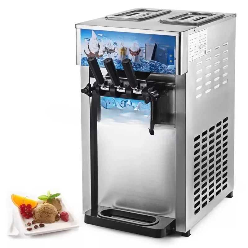 

Commercial 18L Soft Ice Cream Machine Frozen Yogurt Ice Cream Machine 2 + 1 Flavor Soft Ice Cream Machine
