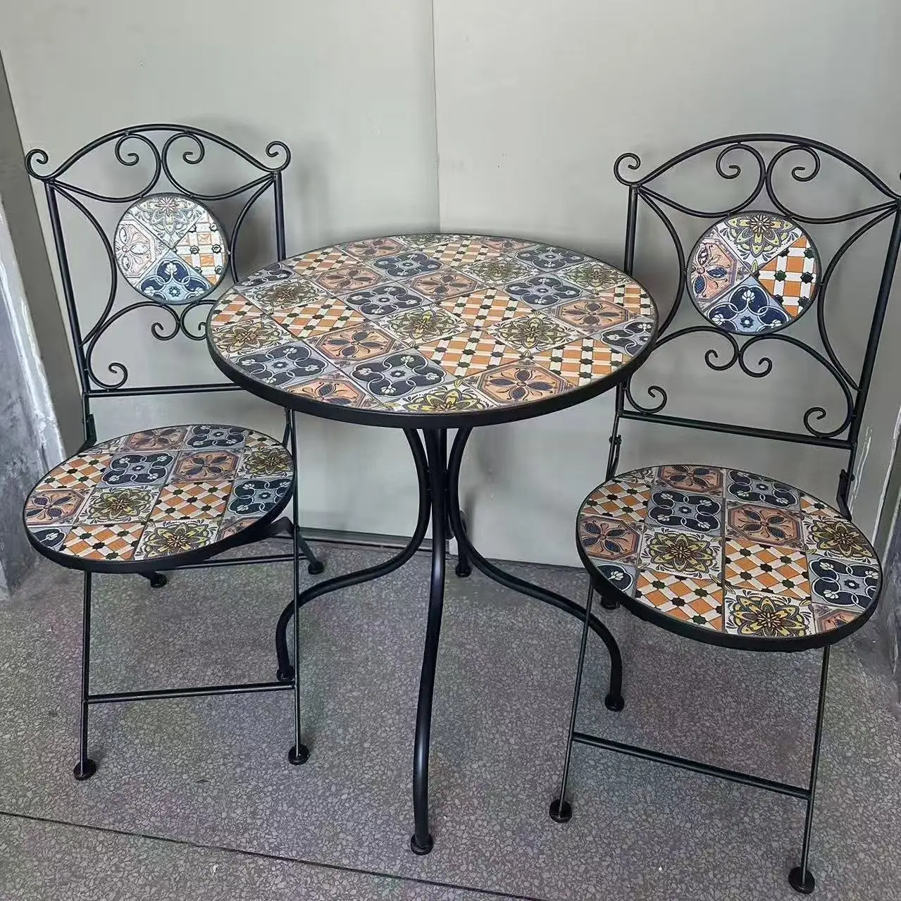 DSA Home Outdoor Garden Set of Tables and Chairs Cement Outdoor Round Table Leisure Garden Set of Tables and Chairs