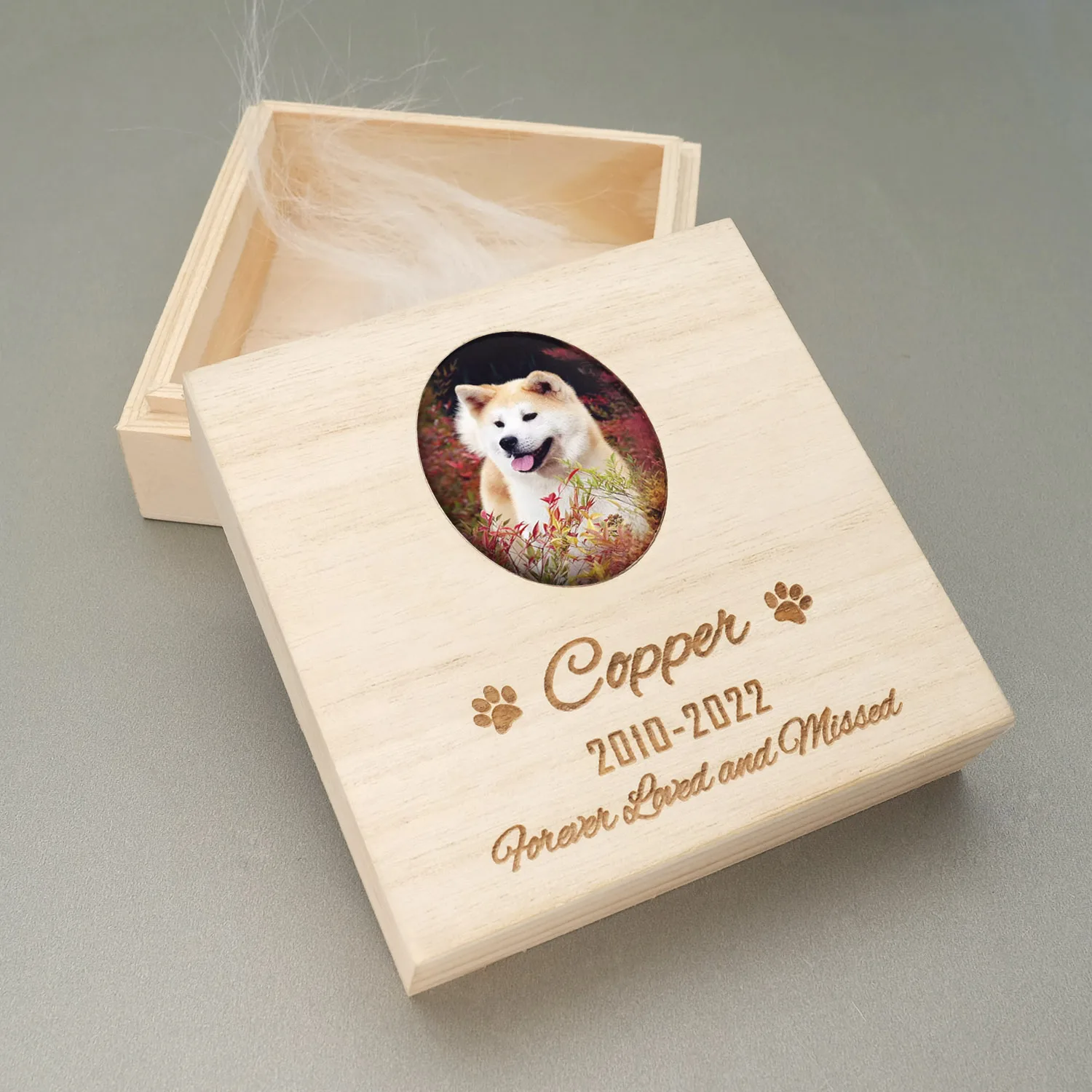 Custom Pet Urn Ashes Box, Cremation Pet Urn Ashes for Dog and Cat, Engraved Wood, Pet Ashes, Keepsake Box