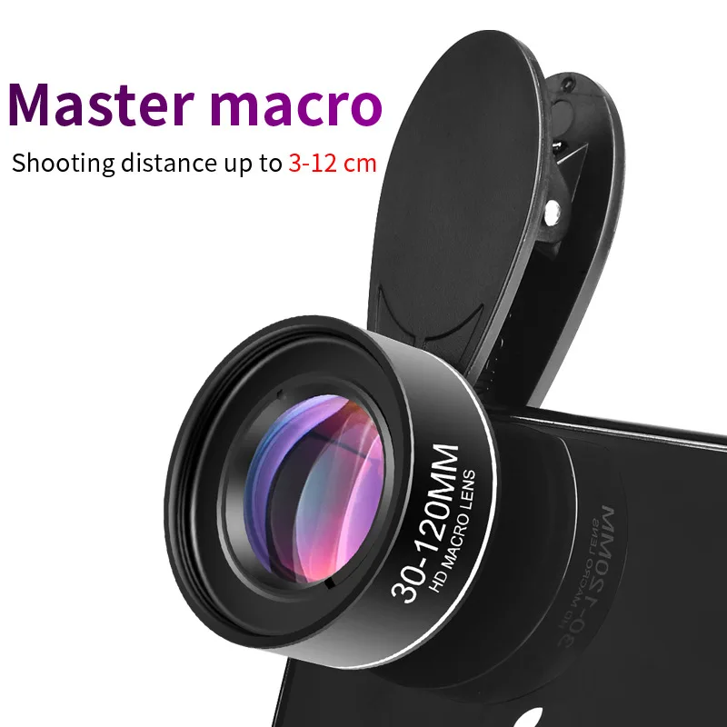 Universal Lens Clip 30-120mm Mobile Phone Macro lens Professional CPL filter lens Macro HD Lens Photography Camera Accessories