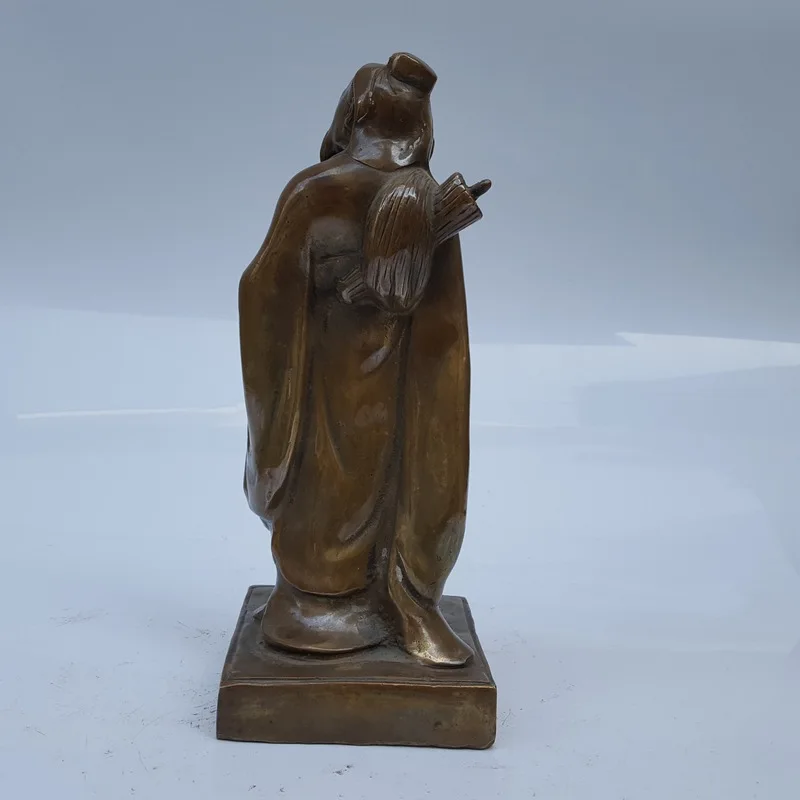 Pure copper Li Shizhen full-body , historical famous physician, metal craft figure statue, home pharmacy decoration