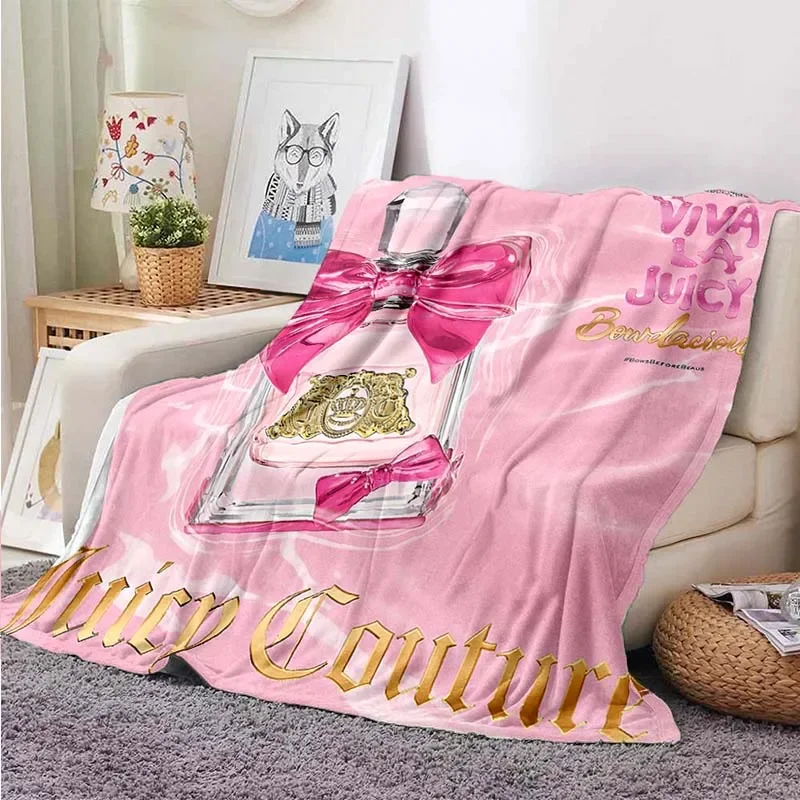 Juicy Couture Blanket Crown Print Bedspreads Soft Quality Plead for Sofa Bed Cover Blanket Flannel Blanket Gift Thin Blankets