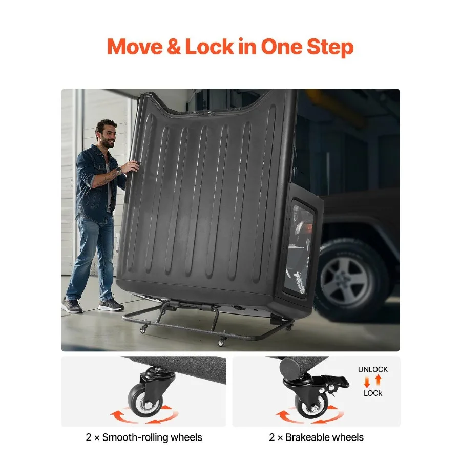 Chariot de rangement à toit rigide, mobile, robuste, avec 3 trous réglables, rembourrage souple épais, support de rangement à toit rigide avec Pow