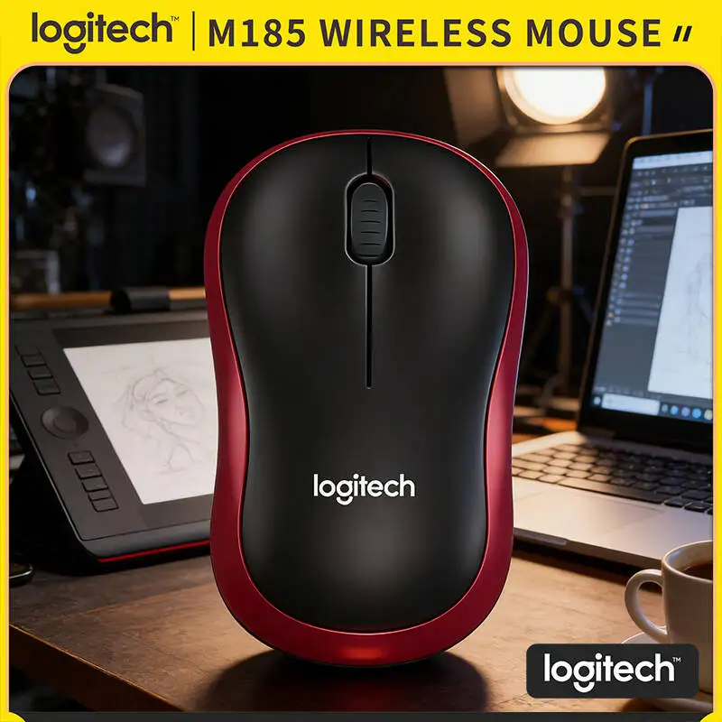 

Logitech M185 Lightweight Wireless Mouse 2.4GHz Connection 1 AA Battery 12-Month Life 1000 DPI Travel Office Home Laptop Tool
