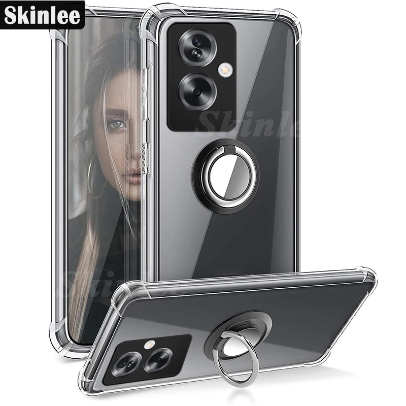 Skinlee Clear Case For OnePlus Nord N30 SE 5G Magnetic Ring Airbag Shockproof Soft Shell For Oneplus Nord N30 N20 SE Phone Cover