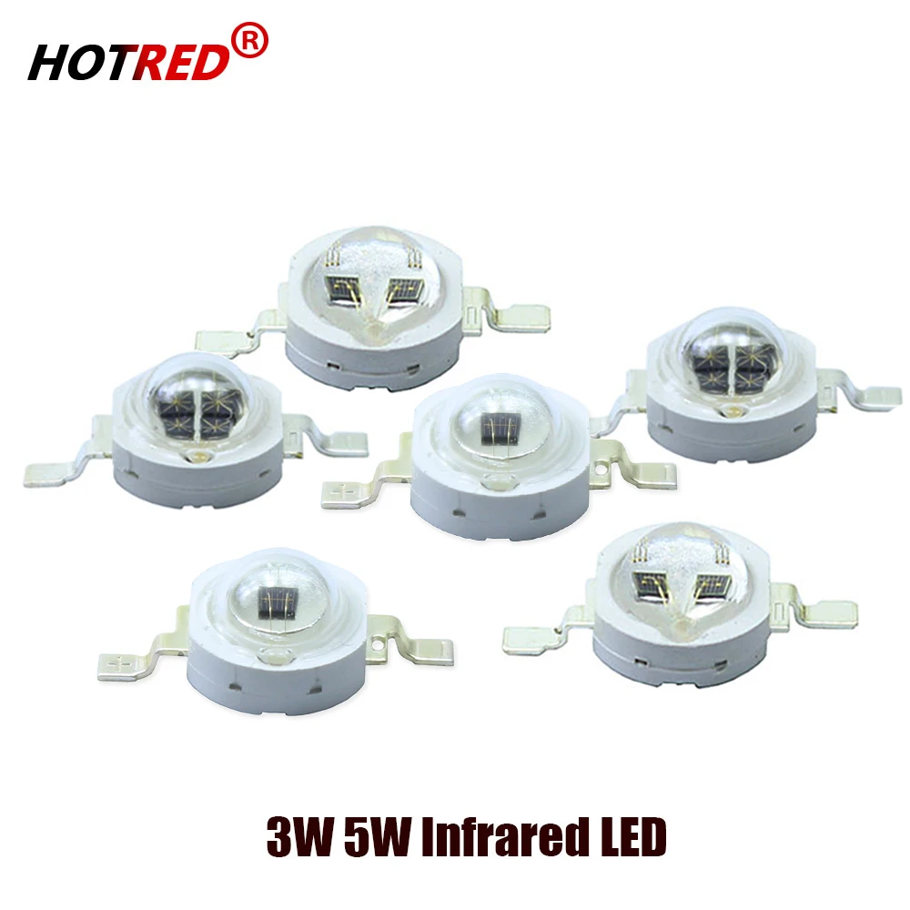 High Power LED Infrared Lumen Beads IR 730nm 850nm 940nm 1050nm 3W 5W Emitting Light COB Night Vision CCTV Camera Monitor Lamp