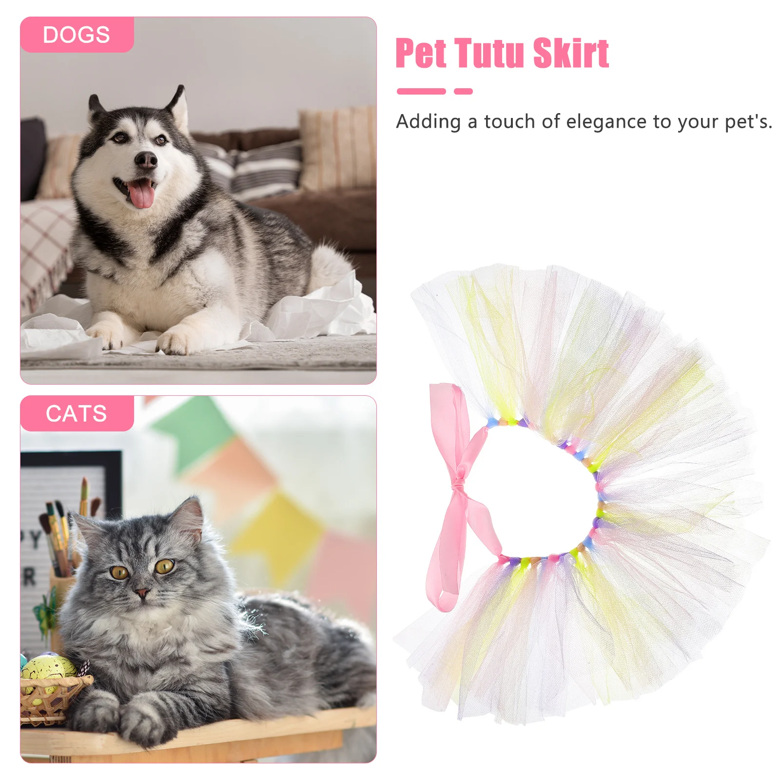 

Easter Pet Princess Tutu Dress Colorful Gauze Dog Skirt Puppy Dress for Party Birthday Wedding Dog Princess Costume