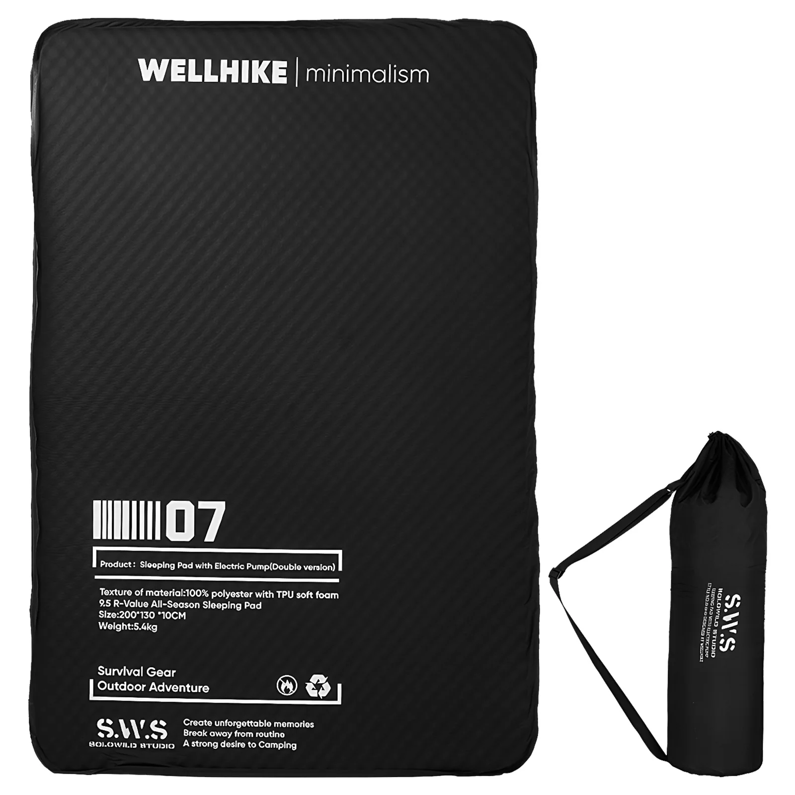 

Double Inflatable Sleeping Mat with Pump Portable Camping Inflatable Pad Automatic Inflatable Mat for Backpacking Car Tent