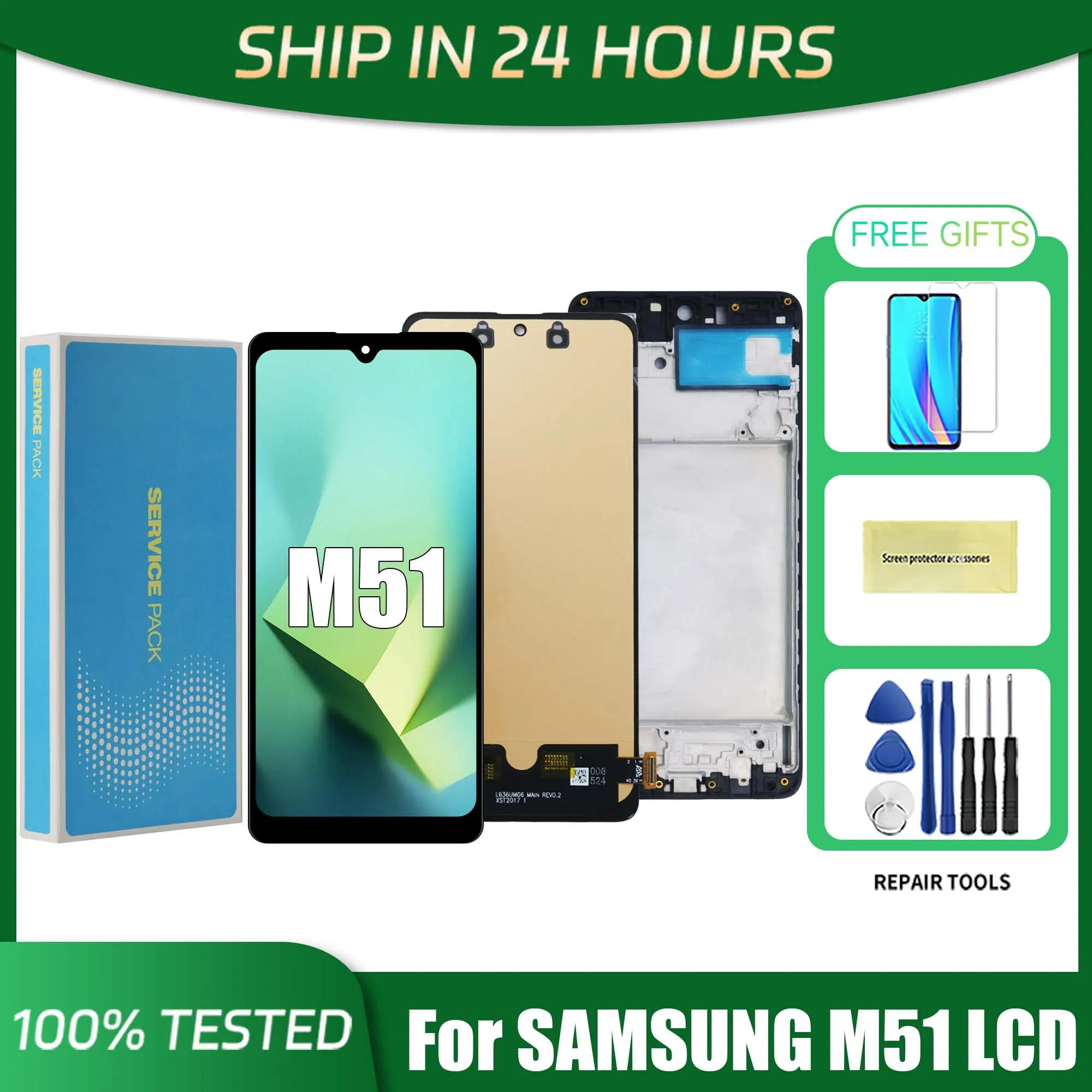 M51 For Samsung 6.7\'\'For AMOLED M515 M515F M515F/DSN LCD Display Touch Screen Digitizer Assembly Replacement