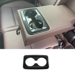 Rear Seat Water Cup Holder Cover Decoration Frame Trim For BMW X1 U11 2023 2024 Interior Parts Accessories ABS Carbon Fiber