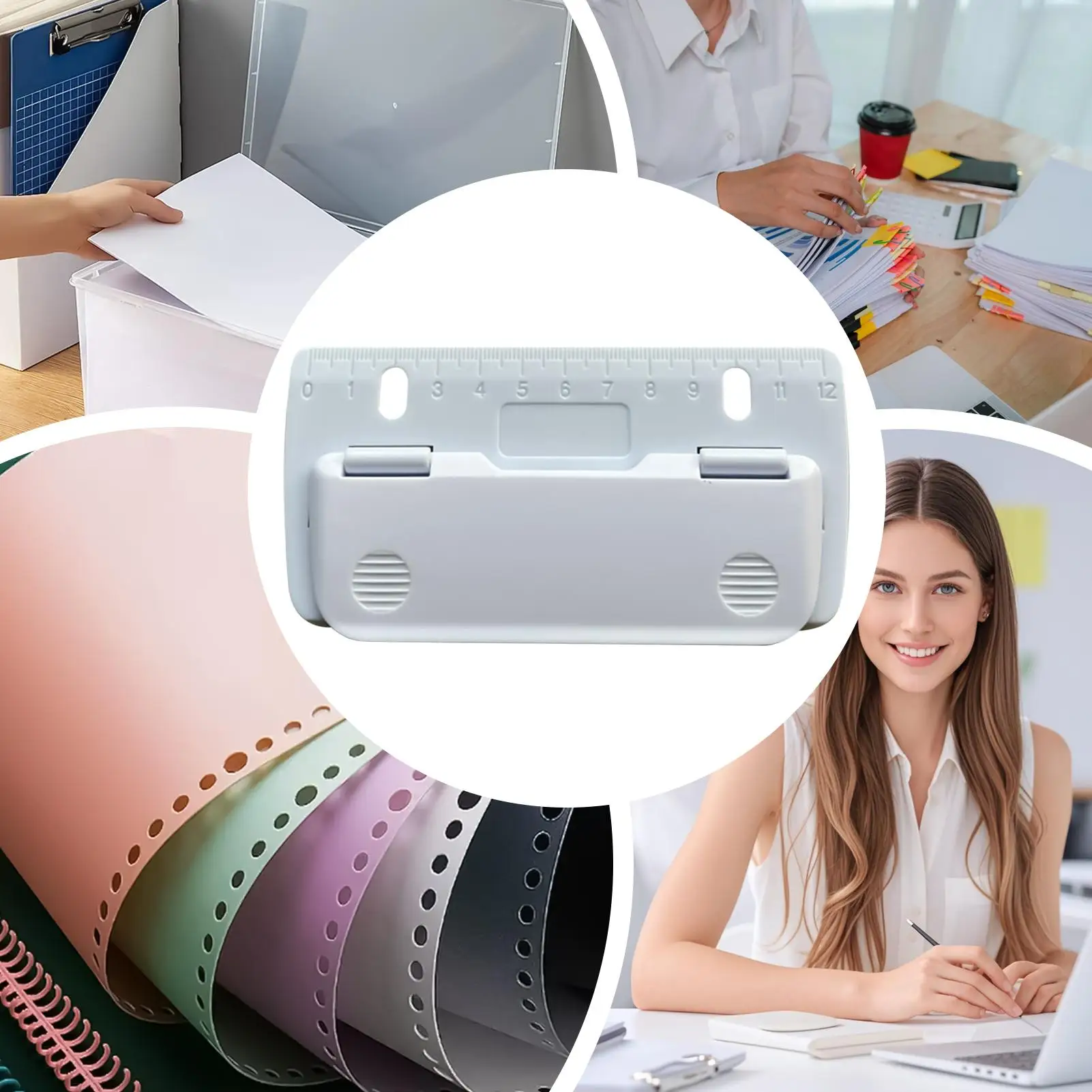 Дырокол Портативные папки с файлами Дырокол с двумя отверстиями 8 см Расстояние между отверстиями Ручные канцелярские товары со шкалой Штамповочный станок для