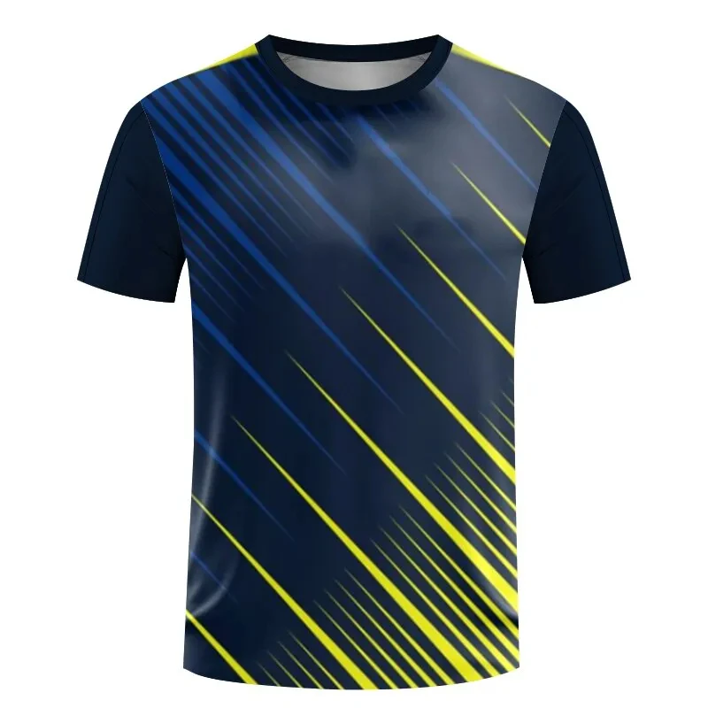 Summer Casual Sportswear Quick-drying and Breathable Men's T-shirt for Outdoor Training, Moisture-absorbing 3D Football Jersey