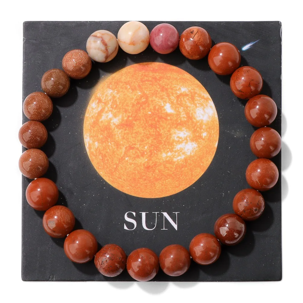 Sonnensystem-Planeten 8MM Perlenarmband für Herren, Handrosenkranz-Accessoires, Sonne-Mond-Erde-Seilarmband – Detail 7