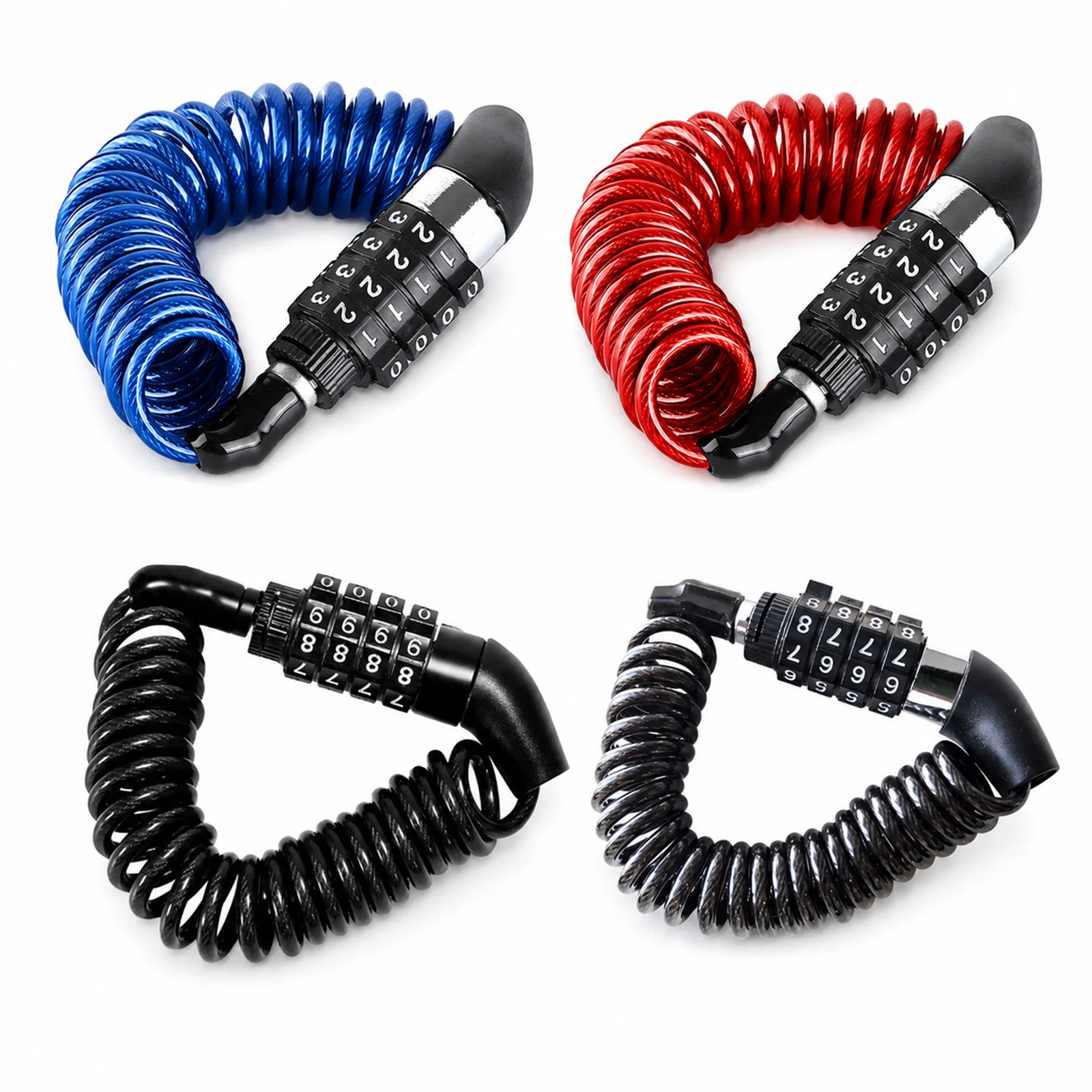 Bicycle Chain Lock ABS Alloy Mountain Bike Motorcycle Anti-theft Code Steel Wire Rope Lock Luggage Helmet Lock