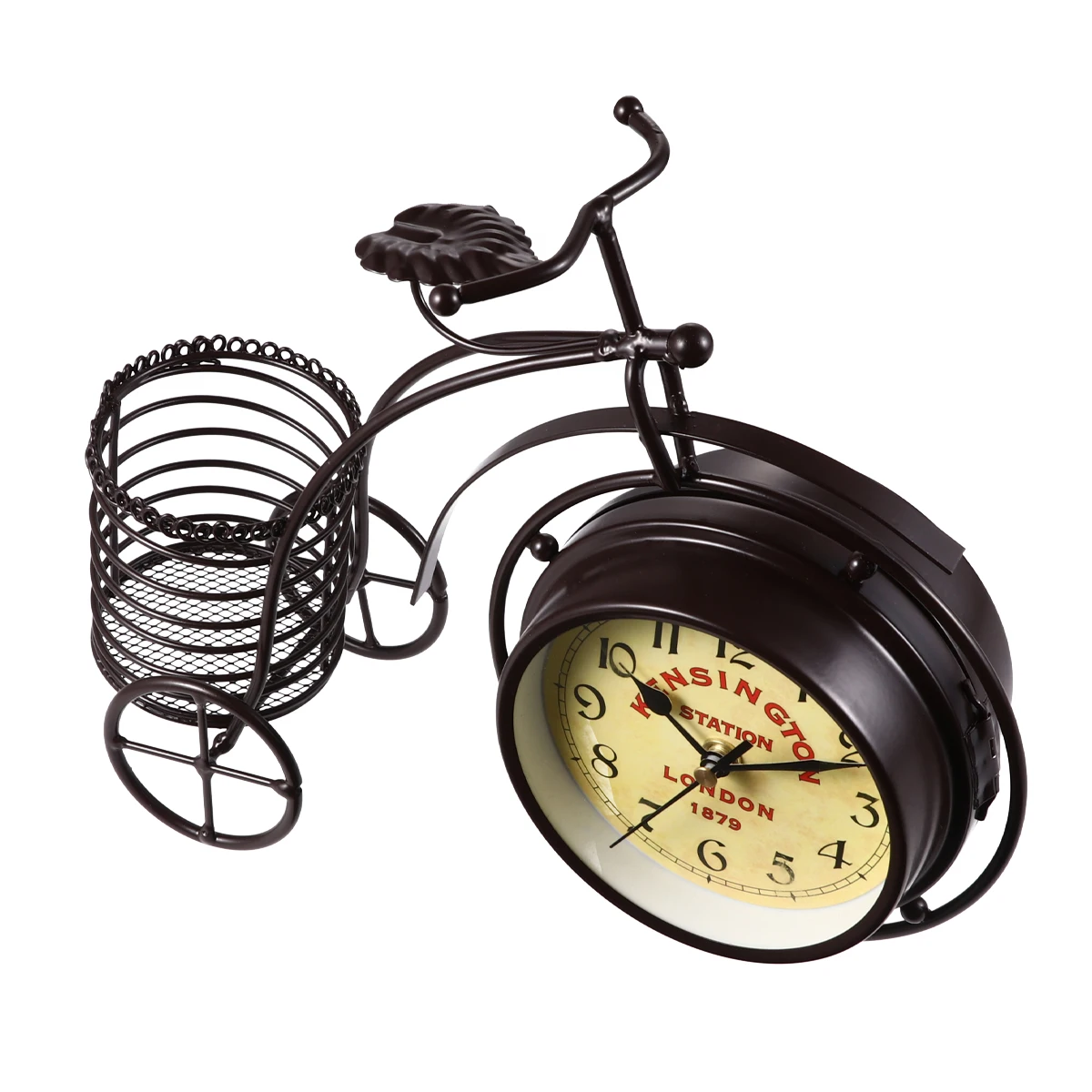 

Iron Clock Shaped Beautiful Desktop Wrought Craft Creative Desktop Decor Clock Home Office Store Decor Timepiece