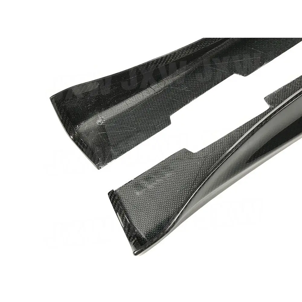 JXWANCF 2 PCS Side Skirt Apron Serat Karbon Kering Untuk Porsche Panamera 971 2017 2018 2019 Pelindung Bumper Pintu Mobil