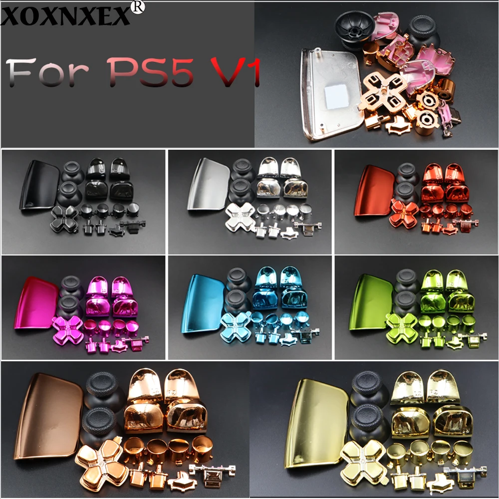 1 Set for PS5 V1.0 Electroplated R1 L1 R2 L2 for PS5 BDM-010 Game Board Controller Chrome Keyboard Trigger Common Button