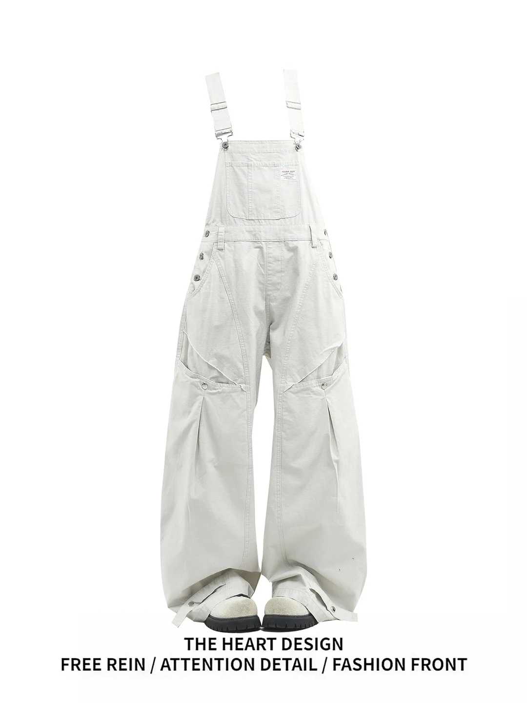 

American Retro Street Washed Large Pocket Workwear Overalls Women Summer Loose Lazy Slimming Long Pants High Waist Wide Leg J...