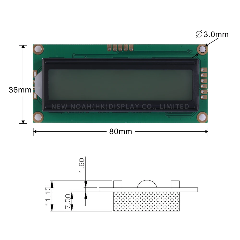 Red Light Black Letters 1602A-19 Character LCD Display Screen 2X16 LCD Double Row Interface Module IIC, I2C Serial Port Screen