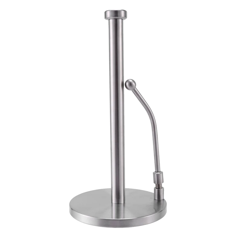 Paper Towel Holder Stainless Steel Standing Tissue Holder One-Handed Tear, Perfect Modern Design For Kitchen Keeps Kitchens Coun