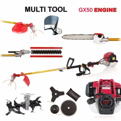 

Gx50 brush cutter 9 in 1 lawn mower weed eater hedge trimmer chainsaw cultivator tiller 4 stroke pole saw