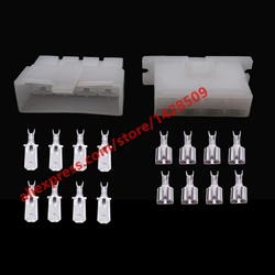 1 Set 8 Pin Car Unsealed Male Female Socket 6.3 Series 6110-4583 Auto Large Current Wire Harness Connector