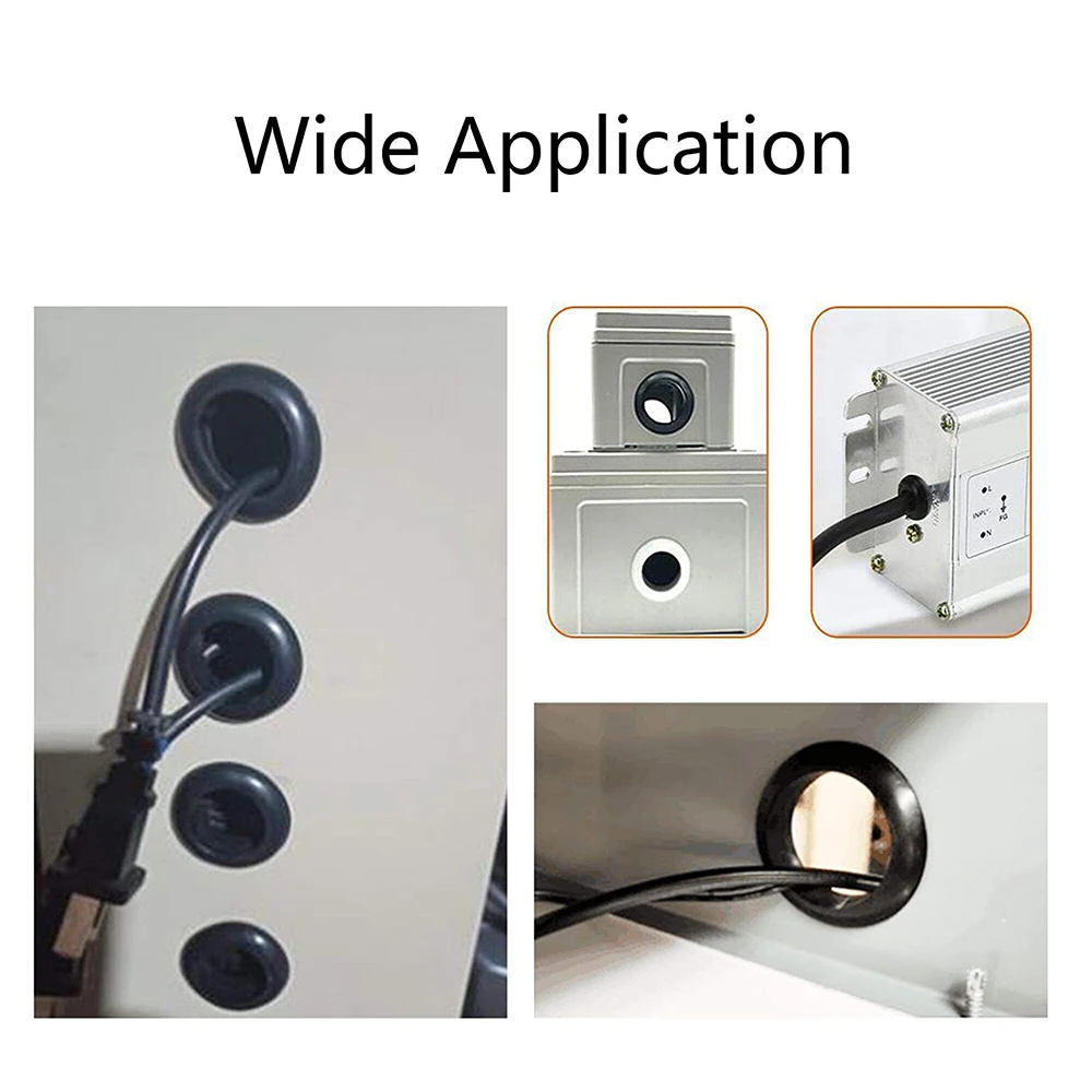 Rubber Grommet 180-Piece Wire Washer Combination Kit, with Shell Size 8, for Cable Drilling, Automobile Pipe Repair
