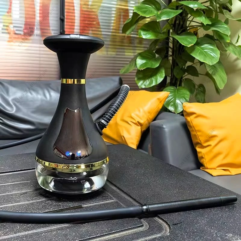 Rechargeable Electronic Hookah Full Kit LED Touch Screen Electric Heated Non-Charcoal Smoking Tool