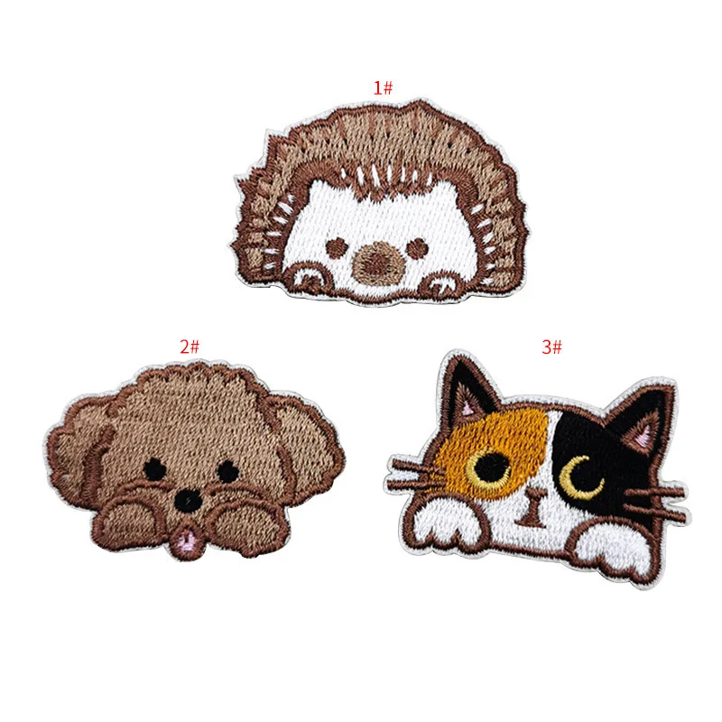 Cute Embroidered Patches For Clothing DIY Clothing Patches Cartoon Dog Hedgehog Animals Patches On Clothes Stickers Appliques