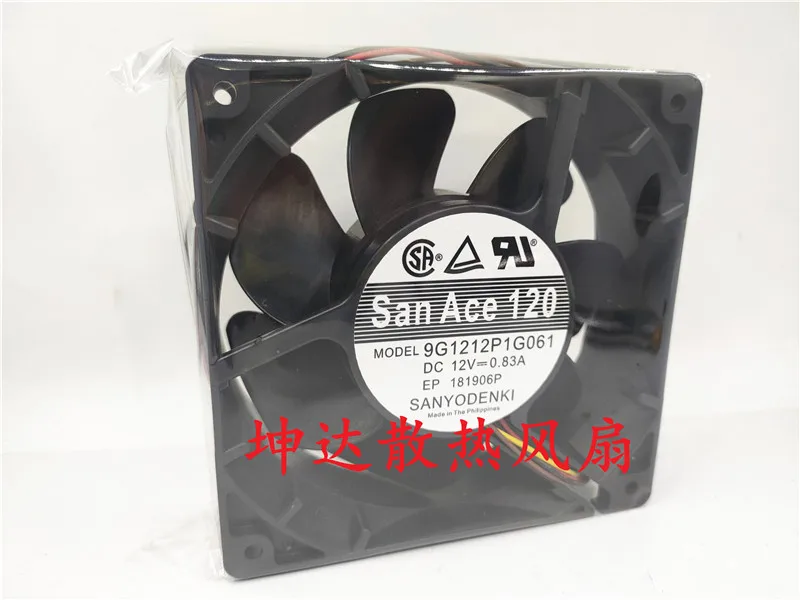 SANYO Denki 9G1212P1G061 DC 12V 0.83A 120x120x38mm 4-Wire Server Cooling Fan