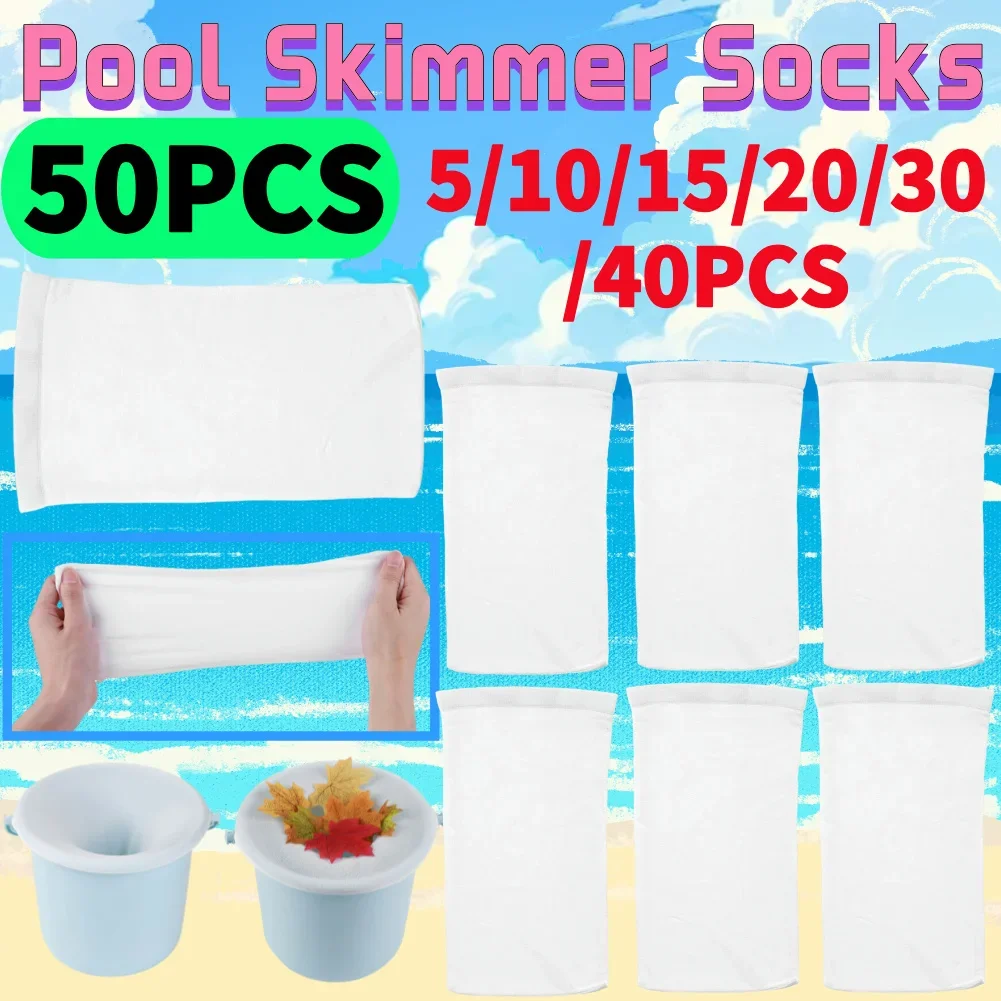 5-50Pcs Pool Skimmer Socks Nylon Mesh Design for Filters Baskets Skimmers Swimming Pool  Household Perfect Savers Accessories