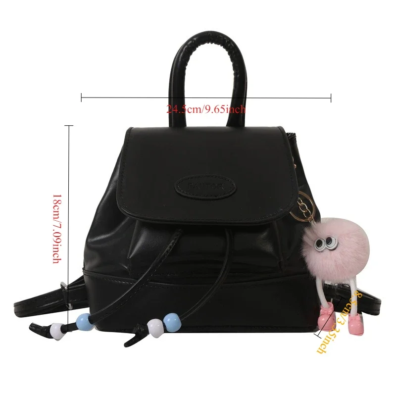 Women's Commuting Leather Handbag, Korean Version New Versatile Retro Backpack, Fashionable Casual Bags Trend