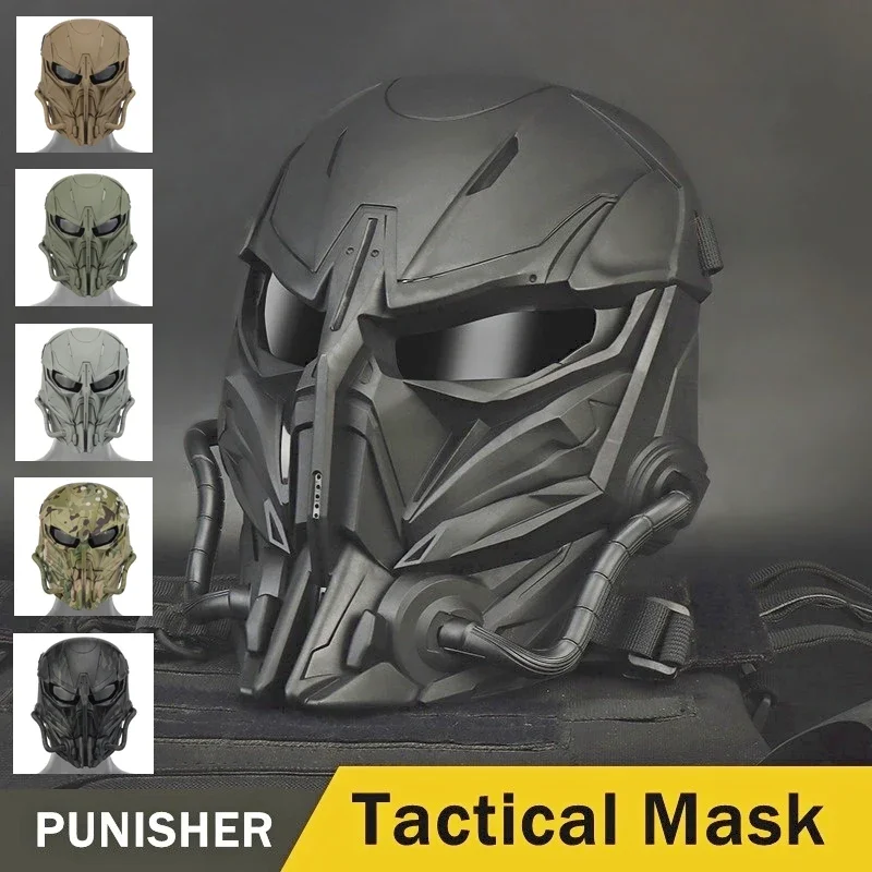 Airsoft Paintball Hunting Mask Mask Motorcycle Helmet Goggle War Game Protective Full Face Combat Face Shield