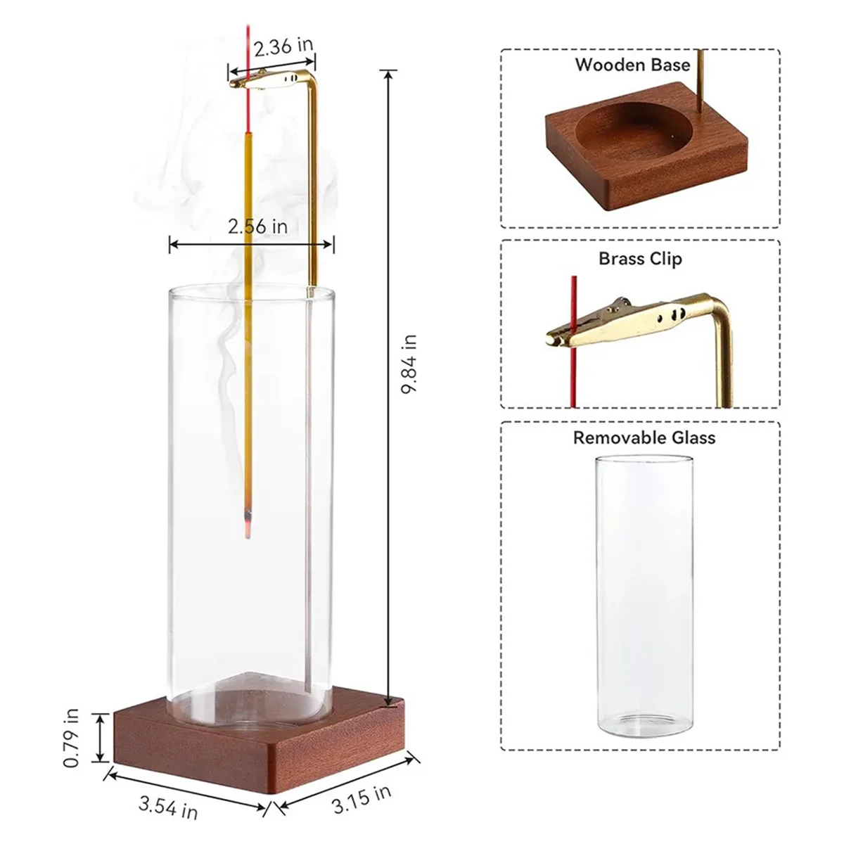 Incense Holder for Sticks,10Inch Anti Ash Flying Incense Holder with Removable Ash Catcher, Upside Down Incense Burner