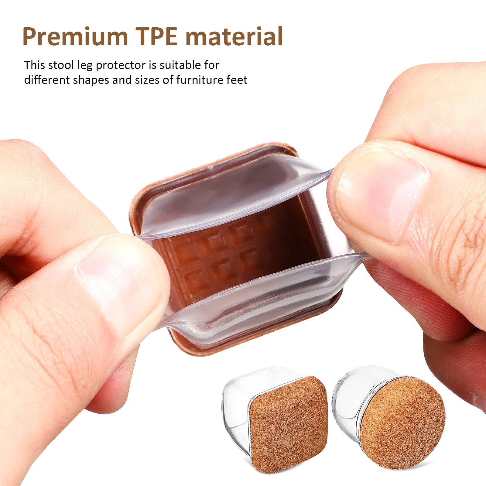 16 قطعة حماة أرضية أرجل الكرسي مستديرة مربعة ناعمة منصات Tpe الصلبة المضادة للخدش الحد من الضوضاء الأثاث المتزلجون للأرضيات #6