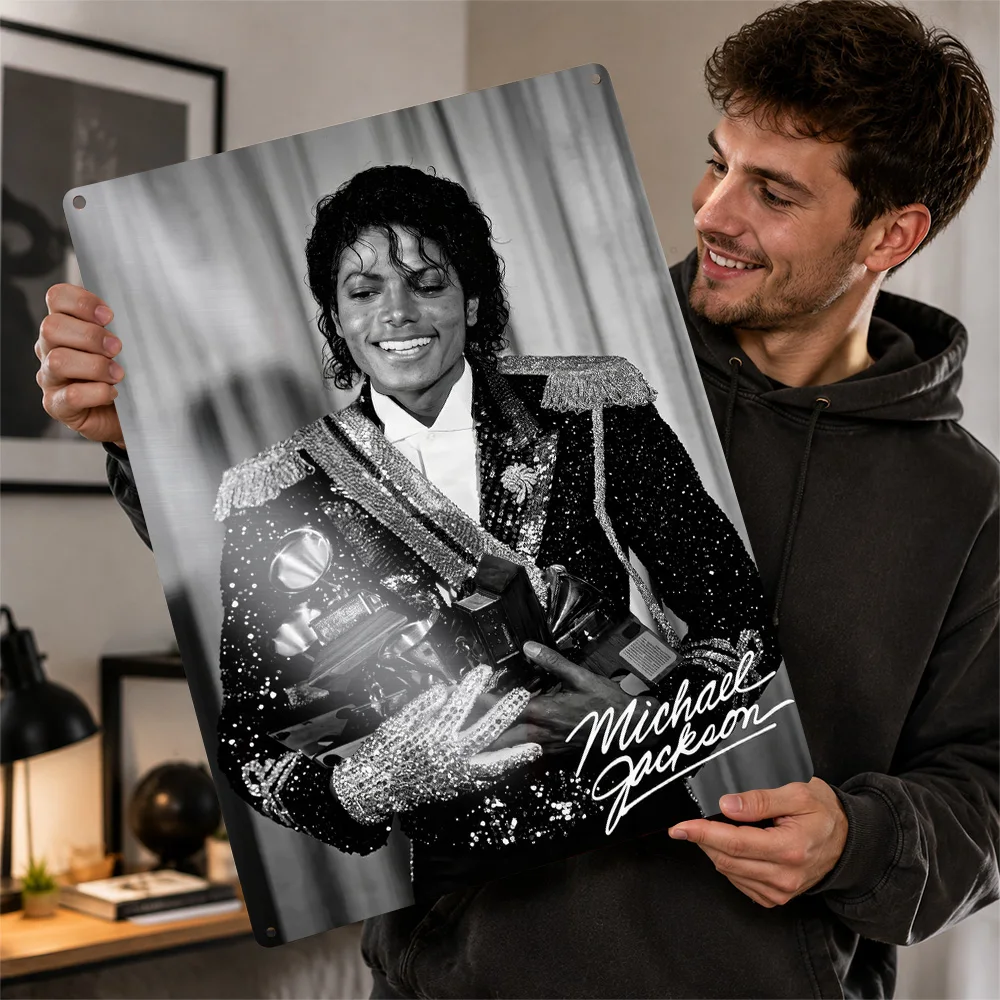 Michael Jackson Aluminum Poster Personalized Metal Sign Pop Icon Tribute Wall Art Perfect For Recording Studios Or Music Rooms