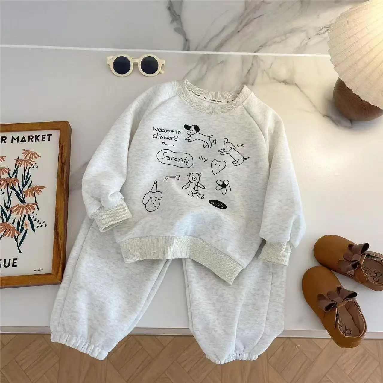 

Boy Girl Spring Sports Sets Children's Suit New Kids Cartoon Sweatshirts+Pants 2Pcs Outfits Toddler Autumn Clothing 80-150CM