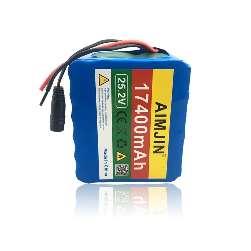 25.2v 17400mah Lithium Battery Pack 6S5P 17.4A Built-in BMS Protection, Used for Bicycle Engines, Outdoor Power Sour